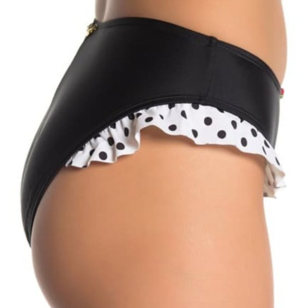 Betsey Johnson Dots Amore Ruffled Bikini Bottom - Picture 5 of 11